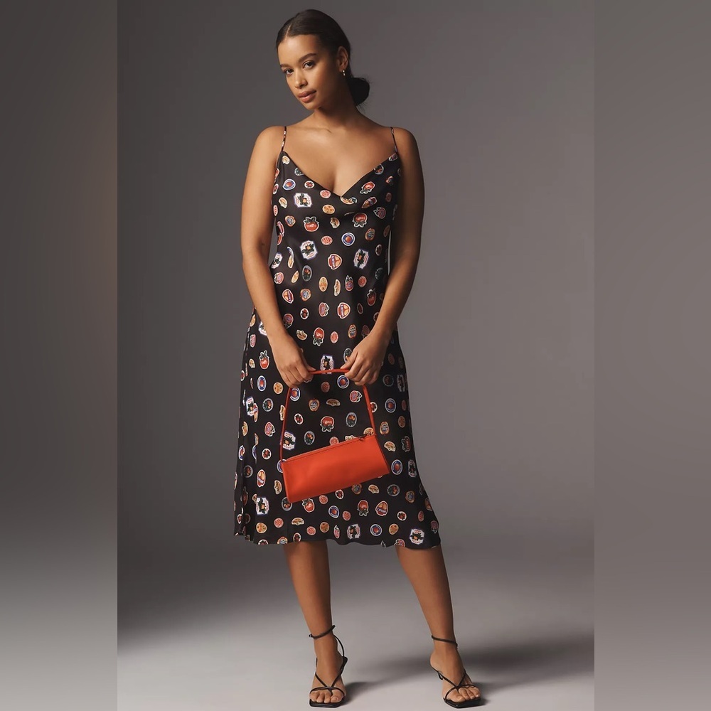 NWT Anthropologie Maeve 1X Plus Sleeveless Cowl-Neck Slip Midi Dress